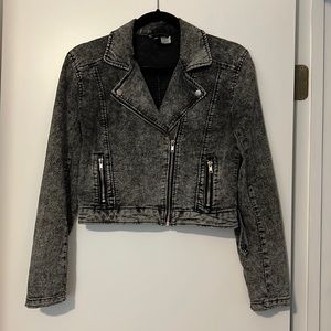 Gray Cotton Motorcycle Jacket